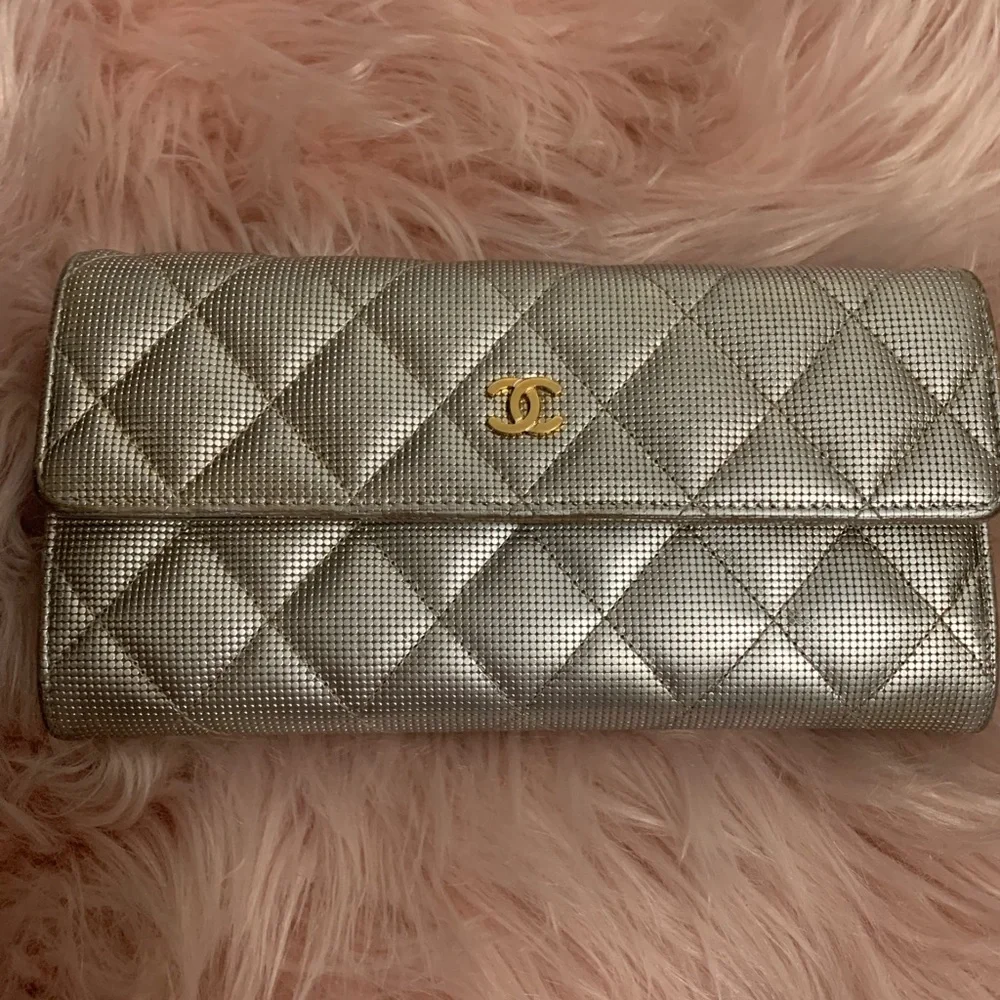 Authentic Chanel silver wallet